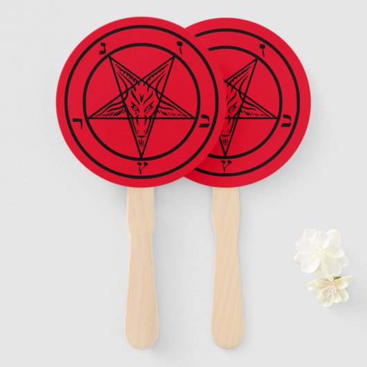 Éventail Baphomet Pentagram Satanique (Devant et derrière)