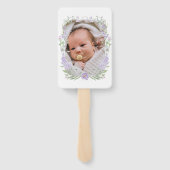 Éventail Baptême du cadre de lavande de Lilac floral (Dos)