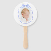 Éventail Baptême du cadre de ruban bleu (Devant)