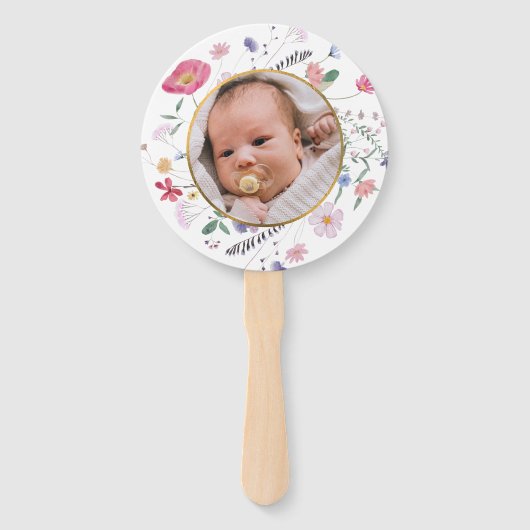 Éventail Baptême fleur sauvage (Dos)