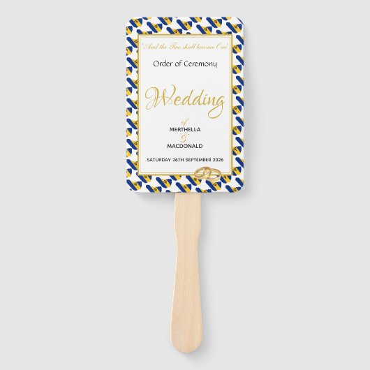 Éventail BARBADOS Christian Custom Wedding Programme (Devant)