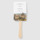 Éventail Barcelona Watercolor Wedding Program (Devant)