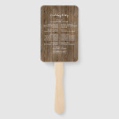 Éventail Barn Wood Rustic Calligraphy Programme de mariage (Dos)
