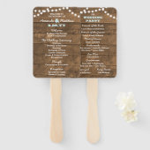 Éventail Barnwood Lights Aqua Wedding Programme de mariage (Devant et derrière)