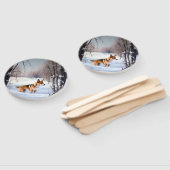 Éventail Basenji Laisser neiger Noël (Non-assemblé)