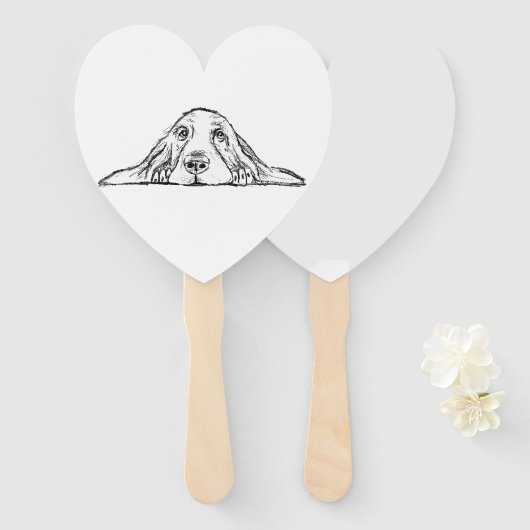 Éventail basset blanc (Devant et derrière)