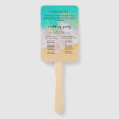 Éventail beach | Programme de mariage turquoise Ventilateur (Dos)