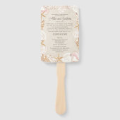 Éventail Beach Seashells Programme de mariage de sable fête (Devant)