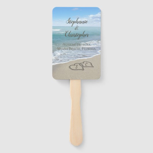 Éventail Beach Wedding Hearts (Dos)