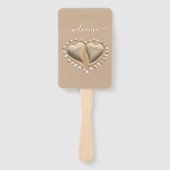 Éventail Beach Wedding Sand Hearts Programme de mariage (Devant)