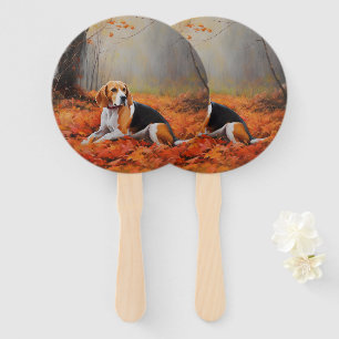 Éventail Beagle en automne Leaves automne Inspire