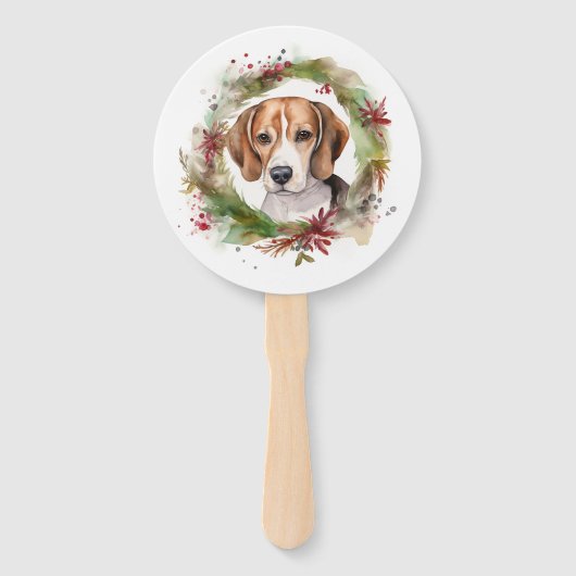 Éventail Beagle Noël Wreath Festive Pup (Dos)