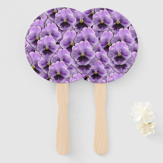 Éventail Beau Jardin de Pansy Violet (Devant et derrière)