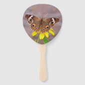 Éventail Beau papillon sur Fleur Jaune (Dos)