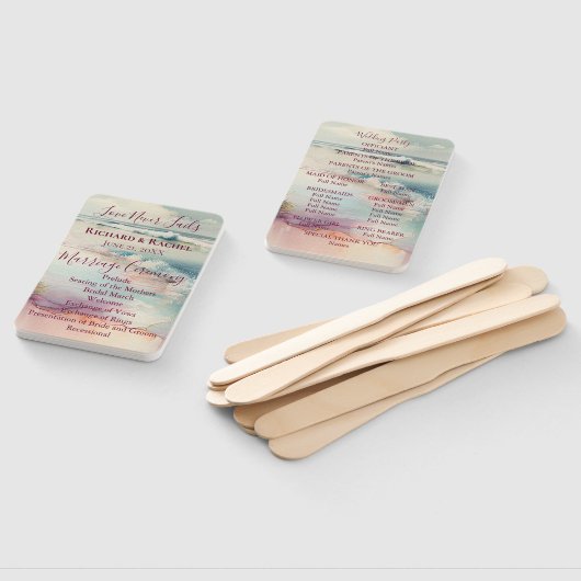 Éventail Beau Paysage De Plage (Non-assemblé)