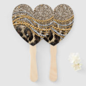 Éventail Beau Poster de animal tendance Leopard Faux (Devant et derrière)