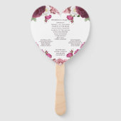 Éventail Beau programme de mariage floral Bourgogne (Dos)