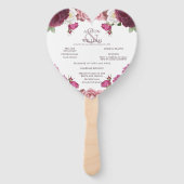 Éventail Beau programme de mariage floral Bourgogne (Devant)