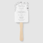Éventail Beau programme de mariage floral esquissé (Dos)