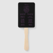Éventail Beau programme de mariage violet et noir (Dos)