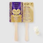 Éventail Beau violet et or Anniversaire du programme Fans (Devant et derrière)