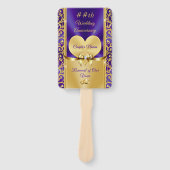 Éventail Beau violet et or Anniversaire du programme Fans (Devant)