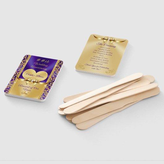 Éventail Beau violet et or Anniversaire du programme Fans (Non-assemblé)