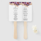 Éventail Beauté tendance violet Figs & Pampas (Devant et derrière)