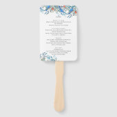 Éventail Beaux Oiseaux à l'aquarelle & Menu de Mariage avec (Devant)
