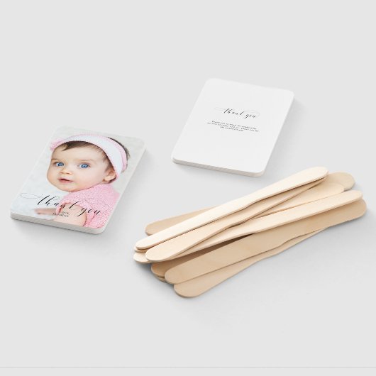 Éventail Bébé 1er Anniversaire Merci Élégant Swashes Script (Non-assemblé)