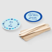 Éventail Bébé bleu Papillons et Baby shower de fleurs (Non-assemblé)