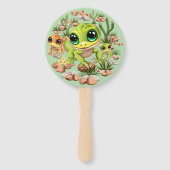 Éventail Bébé Geckos jote personnages de dessin (Dos)