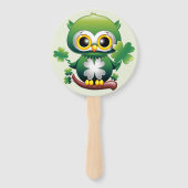 Éventail Bébé Hibou Mignon St Patrick Dessin Animé (Devant)