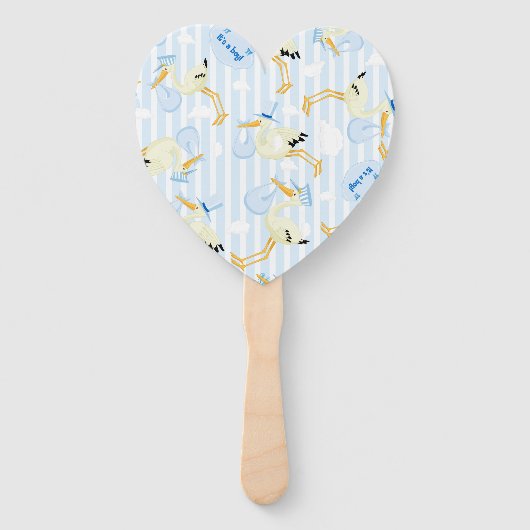 Éventail Bébé mignon garçon douche bleu (Dos)