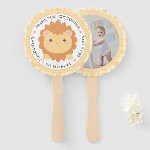 Éventail Bébé mignon Lion Cub Wild One Garçon Premier anniv