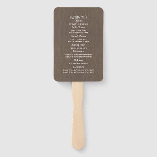 Éventail Bébé's Breath Mason Jar Rustic Wedding Programme (Dos)