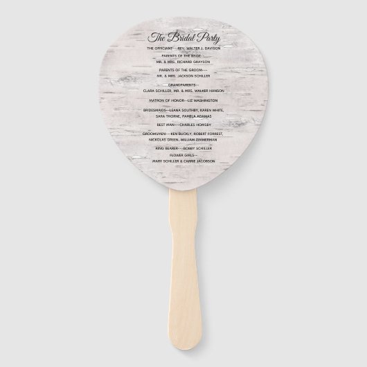 Éventail Bécorce en bois de bouleau Imprimer 2 Ventilateur (Dos)