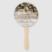 Éventail Beige Pastel Élégant Merci souvenir (Dos)