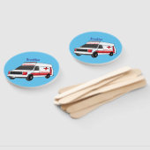 Éventail Belle ambulance rouge caricature van (Non-assemblé)