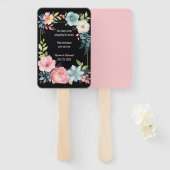 Éventail Belle aquarelle colorée Mariage floral (Devant et derrière)