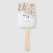 Éventail Belle Aquarelle rose blanche Fleurs (Devant)