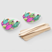 Éventail Belle Couleur Fleurs de Cactus - Dessin (Non-assemblé)