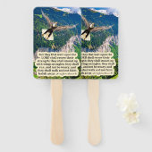 Éventail Belle Écriture d'aigle Isaïe 40:31 (Devant et derrière)