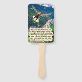 Éventail Belle Écriture d'aigle Isaïe 40:31 (Devant)