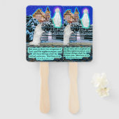 Éventail Belle Esquisse et écriture ange Matthieu 6:33 (Devant et derrière)