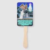 Éventail Belle Esquisse et écriture ange Matthieu 6:33 (Devant)