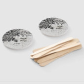 Éventail Belle Fleurs noires/grises Mariage Ventilateur à m (Non-assemblé)