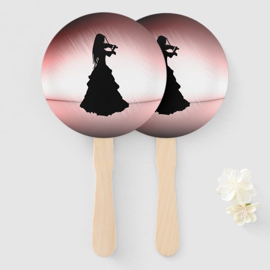 Éventail Belle Gitane Joue du Violon (Devant et derrière)