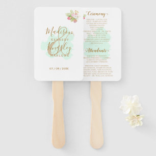 Éventail Belle Lime Green 💚 Botanique Boho Mariage