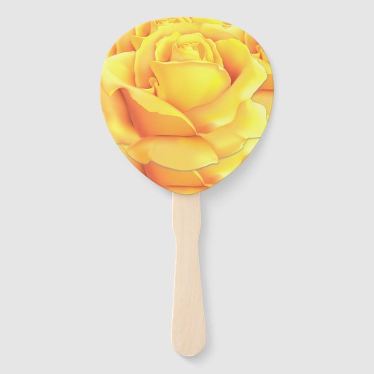 Éventail Belle Rose Jaune (Dos)